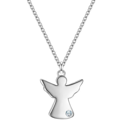 Silberfarbene Engel-Kette mit Lab Grown Diamond