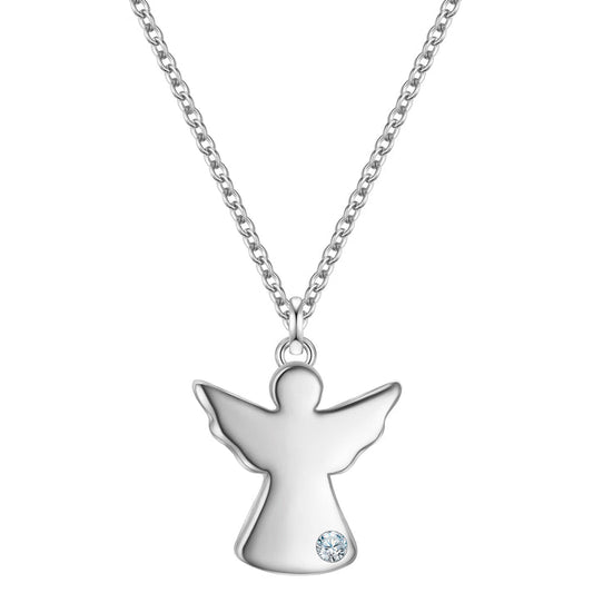 Silberfarbene Engel-Kette mit Lab Grown Diamond