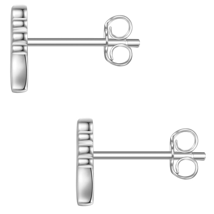 Silberne Engel-Ohrstecker mit Lab Grown Diamond