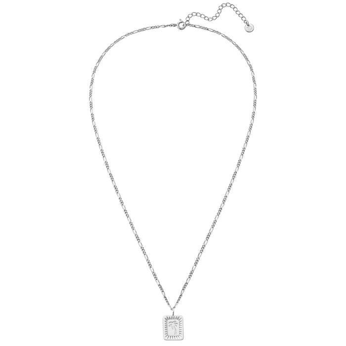 Silberne Figaro-Kette mit Anhänger Palme