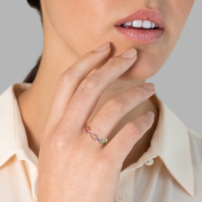 Silberring multicolor