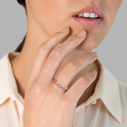 Silberring multicolor