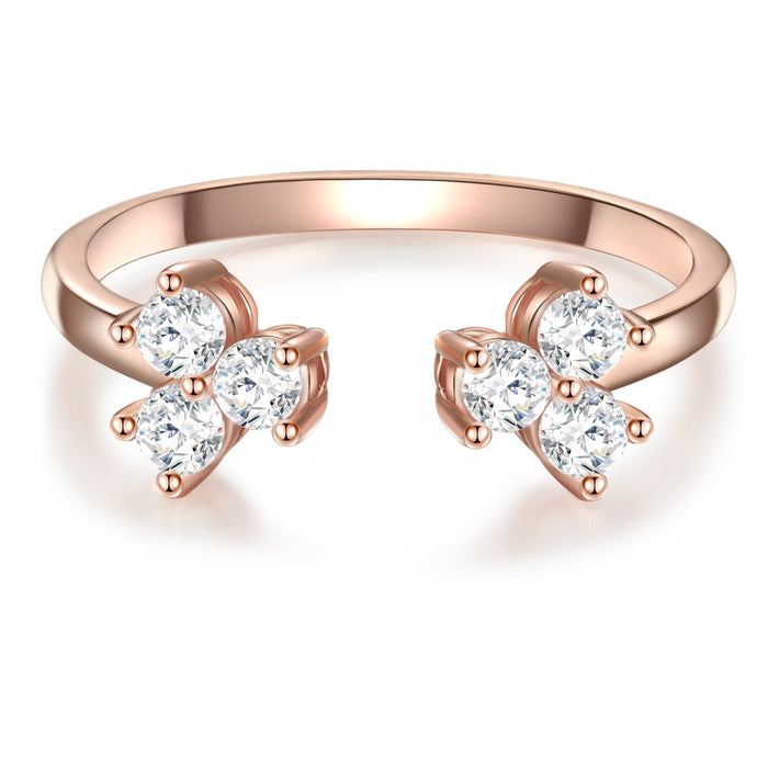 Silberring roségold Zirkonia