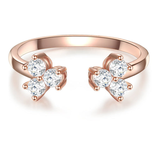 Silberring roségold Zirkonia