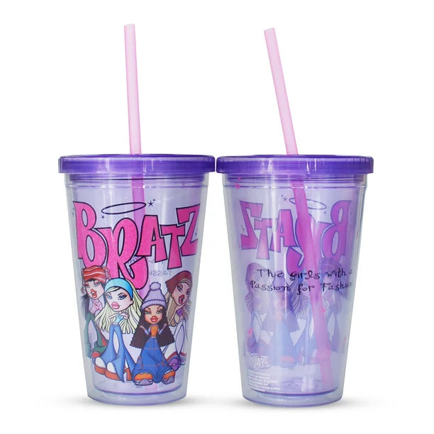 Silver Buffalo Bratz - The Girls With a Passion For Fashion 16oz Plastic Cold Cup