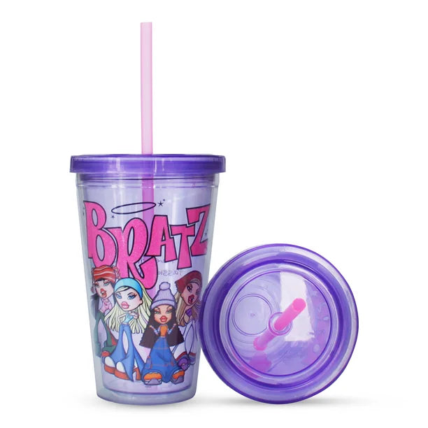 Silver Buffalo Bratz - The Girls With a Passion For Fashion 16oz Plastic Cold Cup