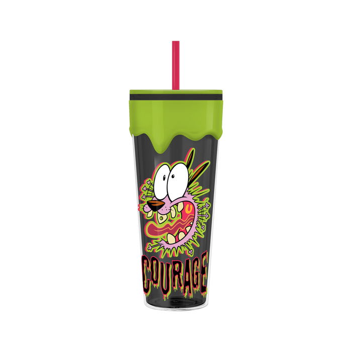 Silver Buffalo Courage The Cowardly Dog 26oz Plastic Drip Tumbler