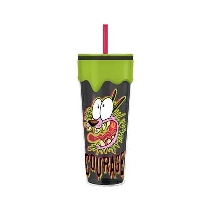Silver Buffalo Courage The Cowardly Dog 26oz Plastic Drip Tumbler