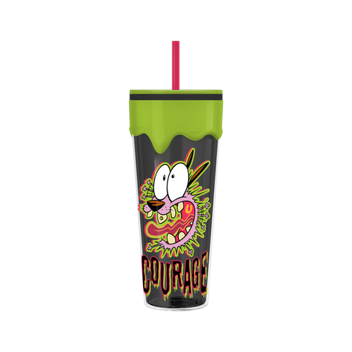 Silver Buffalo Courage The Cowardly Dog 26oz Plastic Drip Tumbler
