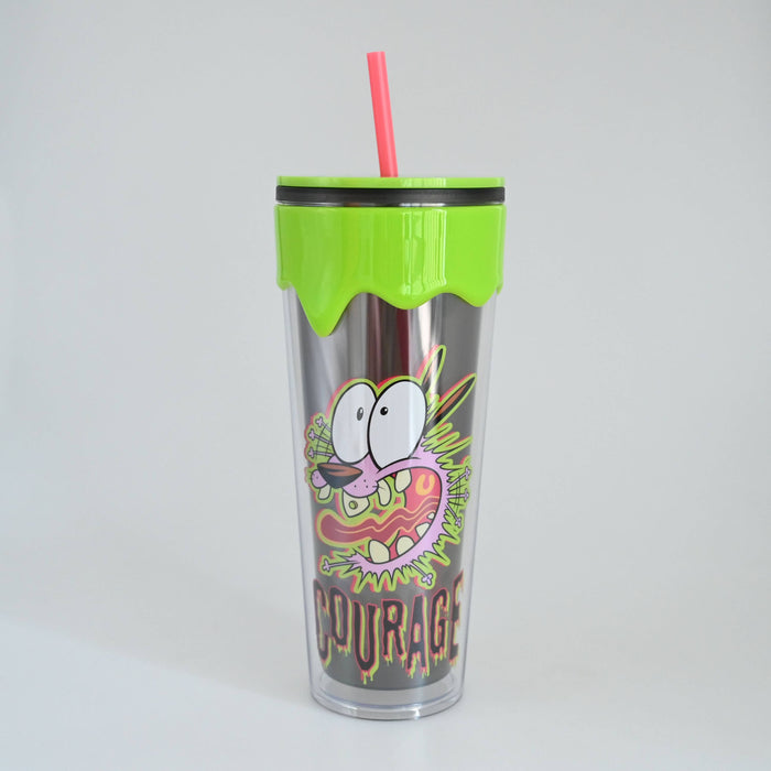 Silver Buffalo Courage The Cowardly Dog 26oz Plastic Drip Tumbler