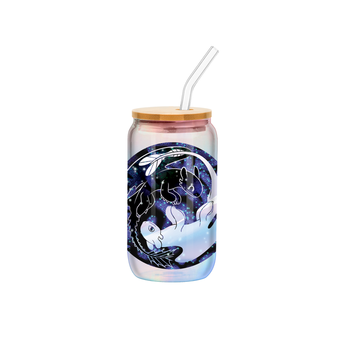 Silver Buffalo How to Train Your Dragon Night & Light 16oz Iridescent Glass