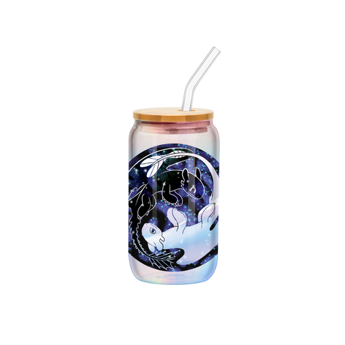 Silver Buffalo How to Train Your Dragon Night & Light 16oz Iridescent Glass