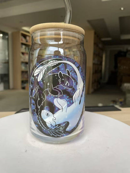 Silver Buffalo How to Train Your Dragon Night & Light 16oz Iridescent Glass