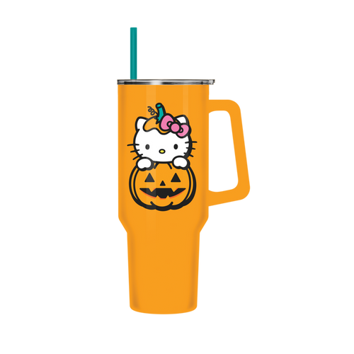 Silver Buffalo Sanrio Hello Kitty - Pumpkin 40oz Stainless Steel Tumbler w Handle