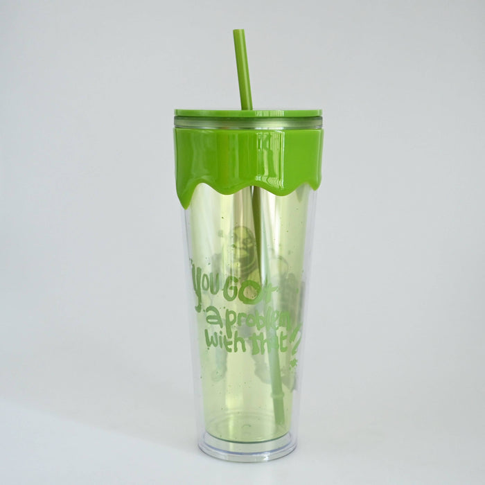 Silver Buffalo Shrek - Shrek Keep Out Slime 26oz. Plastic Drip Tumbler
