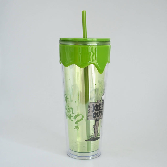 Silver Buffalo Shrek - Shrek Keep Out Slime 26oz. Plastic Drip Tumbler