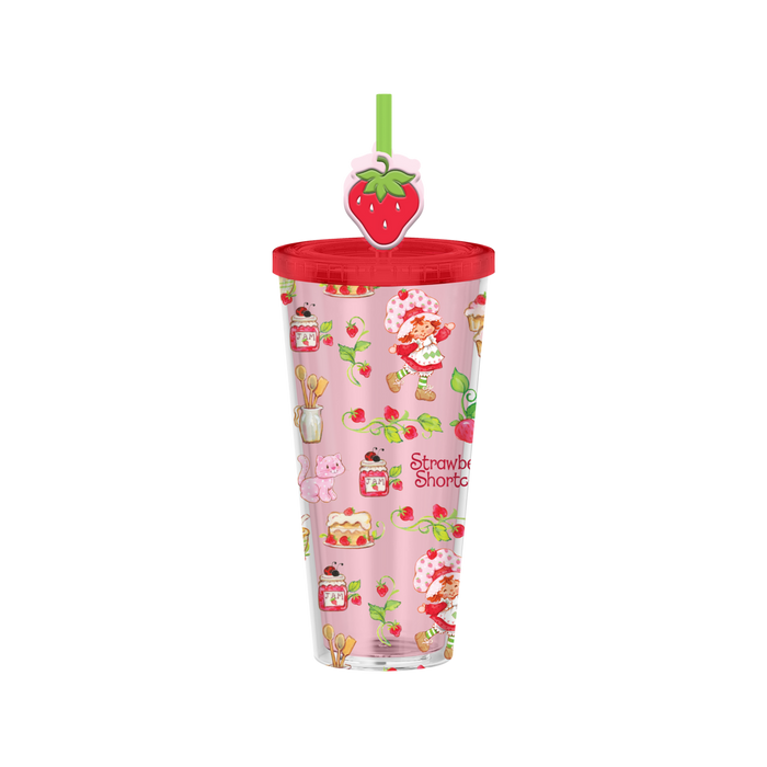 Silver Buffalo Strawberry Shortcake Berry Vines 24oz Plastic Cold Cup w Lid