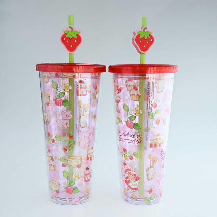 Silver Buffalo Strawberry Shortcake Berry Vines 24oz Plastic Cold Cup w Lid