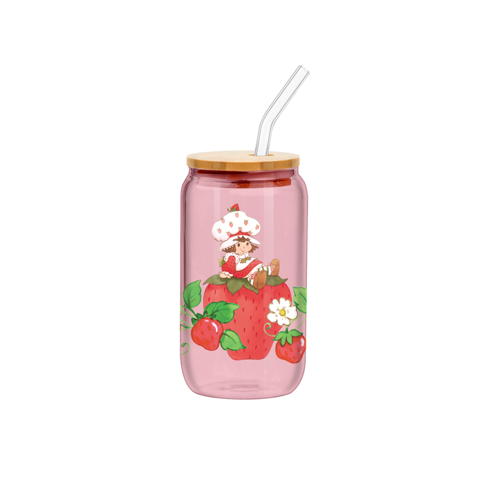 Silver Buffalo Strawberry Shortcake Sitting Strawberry 16oz Glass Tumbler