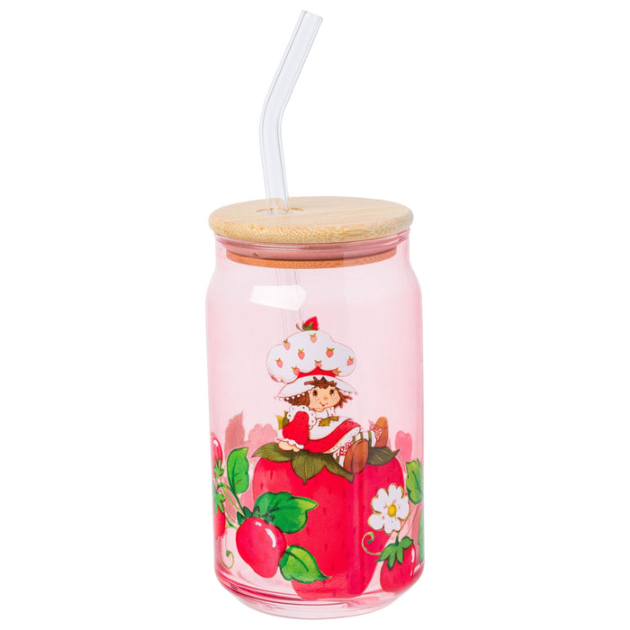 Silver Buffalo Strawberry Shortcake Sitting Strawberry 16oz Glass Tumbler