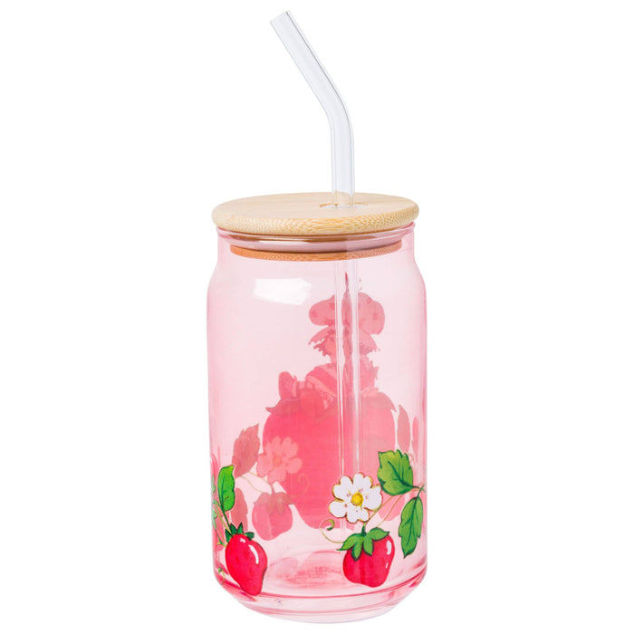 Silver Buffalo Strawberry Shortcake Sitting Strawberry 16oz Glass Tumbler