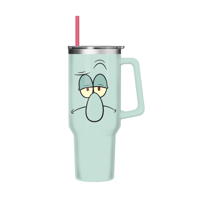 Silver BuffaloSpongeBob - Squidward Big Face 40oz Stainless Steel Tumbler
