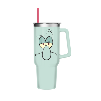 Silver BuffaloSpongeBob - Squidward Big Face 40oz Stainless Steel Tumbler