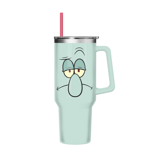 Silver BuffaloSpongeBob - Squidward Big Face 40oz Stainless Steel Tumbler