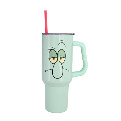 Silver BuffaloSpongeBob - Squidward Big Face 40oz Stainless Steel Tumbler