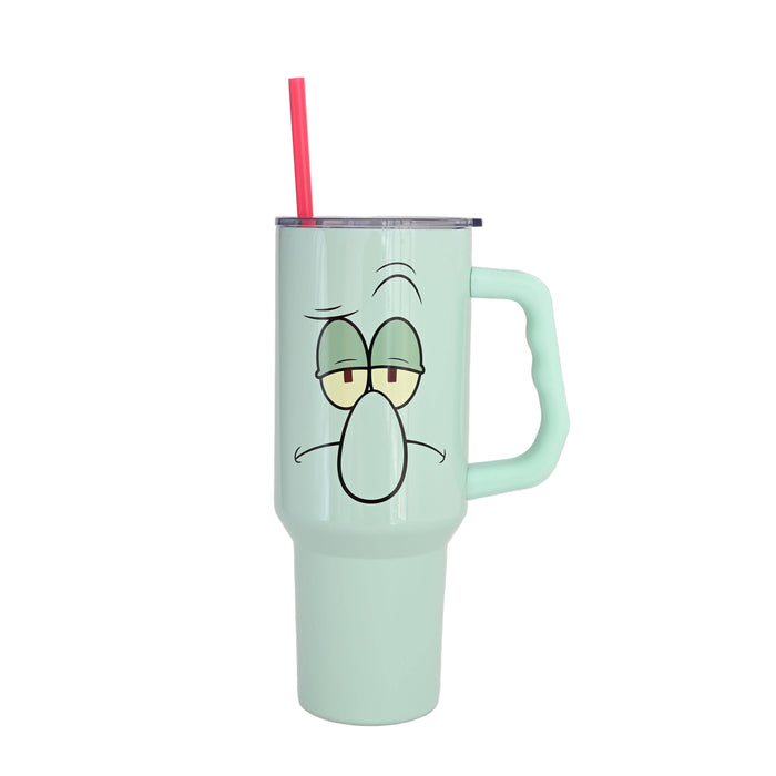 Silver BuffaloSpongeBob - Squidward Big Face 40oz Stainless Steel Tumbler