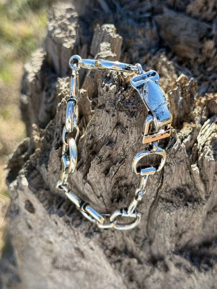 Silver Snaffle Bit Magnetic Bracelet