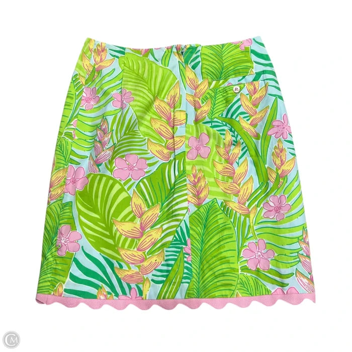 Skirt Designer By Lilly Pulitzer In Green & Pink, Size: 0