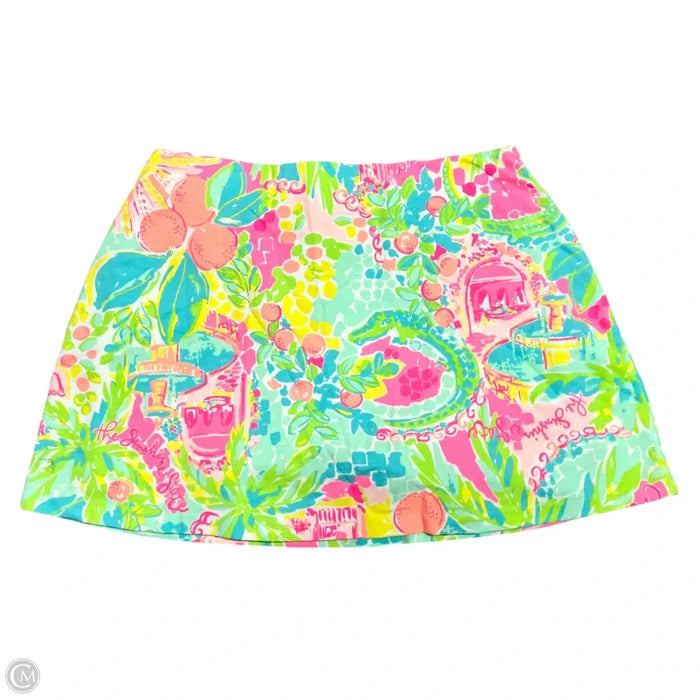 Skort Designer By Lilly Pulitzer In Green & Pink, Size: Xs