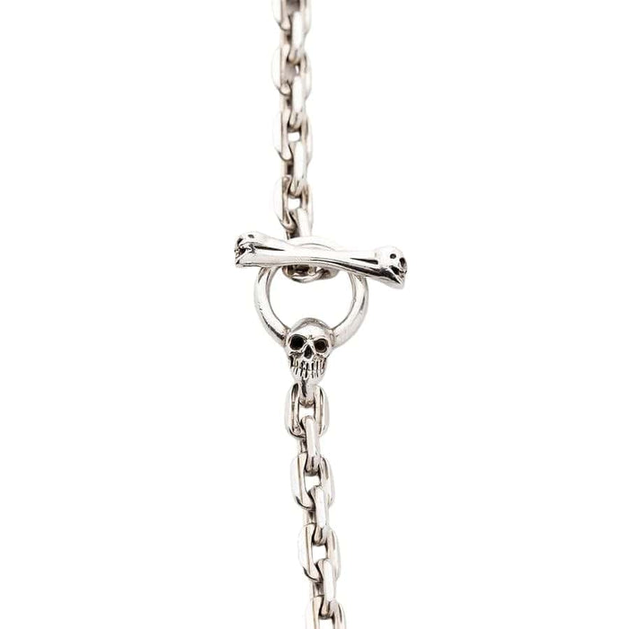 T-Bar Clasp Silver Necklace