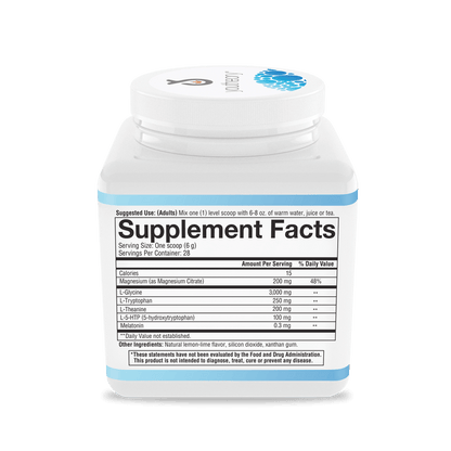SPA.00396 Youtheory Sleep Powder Advanced Lemon-Lime Flavor 6 oz Nutrition Facts Panel