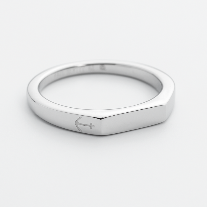 Men's Slim Signet Ring Silber