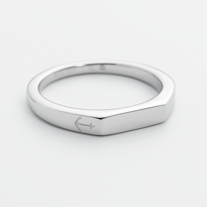 Men's Slim Signet Ring Silber