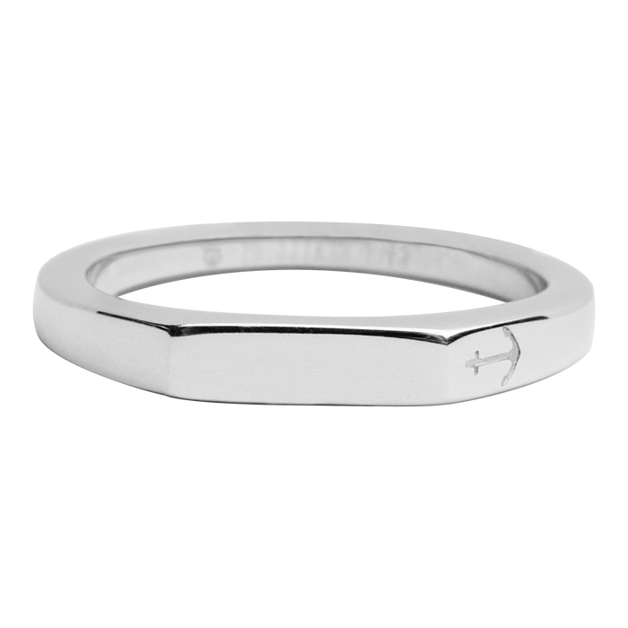 Men's Slim Signet Ring Silber