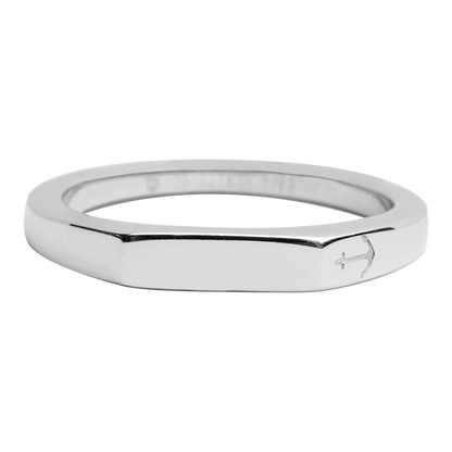 Men's Slim Signet Ring Silber