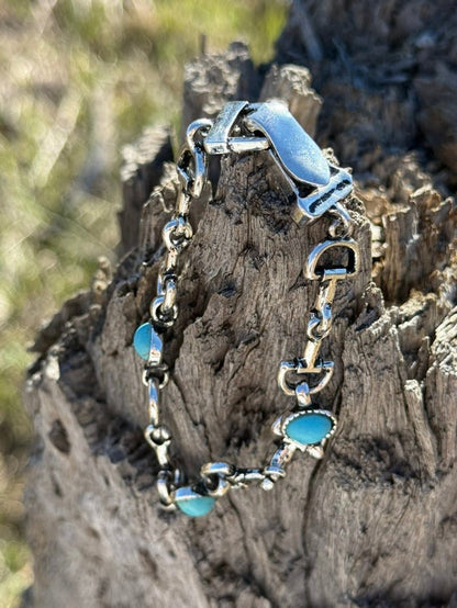 Snaffle Bit Turquoise Magnetic Bracelet