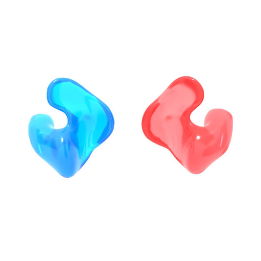 Image of Blue and Red Snooz-Zs Extra Soft Custom Molded Sleeping Earplugs.
