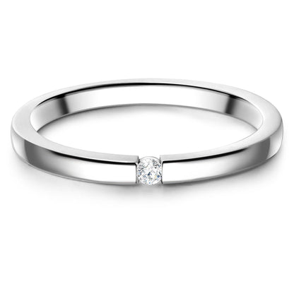 Solitärring silber Zirkonia