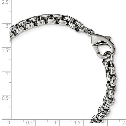 Stainless Steel Polished Fancy Box Bracelet 8.25"
