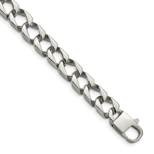 Stainless Steel Polished Square Link 8.5in Bracelet (101092)