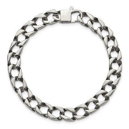 Stainless Steel Polished Square Link 8.5in Bracelet (101092)