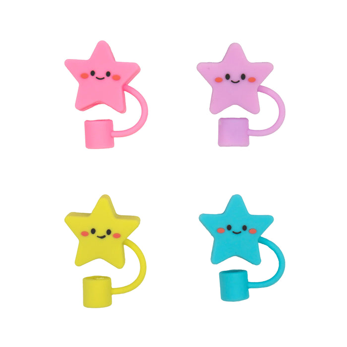 Star - Retail 4-Pack Straw Toppers