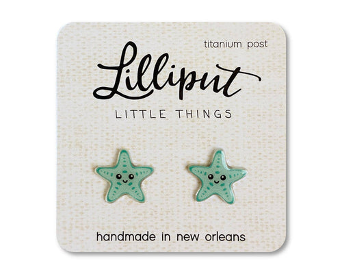 Starfish Earrings- Aqua