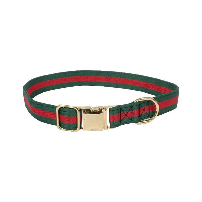 BARK by DOG Collars M Stefano Luxury Green/Red Dog Collar