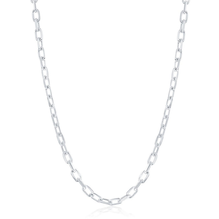 Sterling Silver 4.1mm Anchor Chain Rhodium Plated