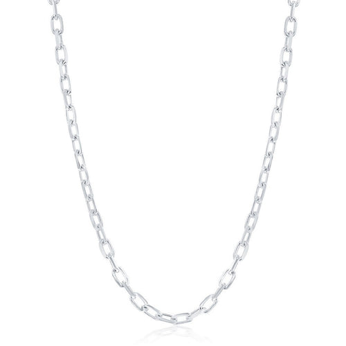 Sterling Silver 4.1mm Anchor Chain Rhodium Plated